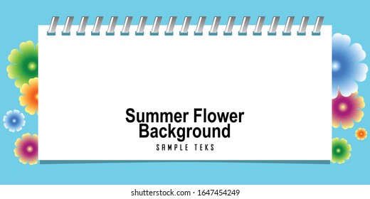 Background with illustrations of flowers and white space such as note sheets - vectors