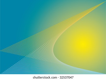 background illustrative geometric grating plus yellow sun disk
