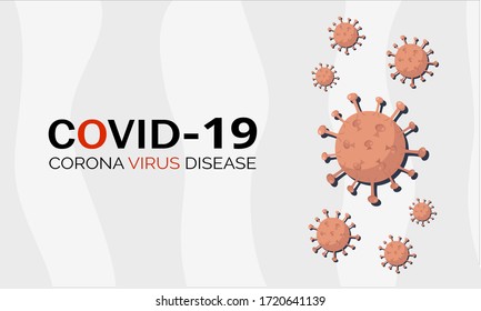 background illustrator covid-19 wiht gray color and simple design , corona virus desease 2019.