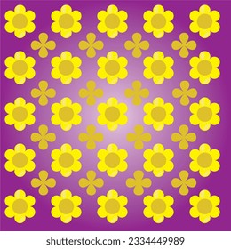 background illustrator design made of daisies and geometric shapes