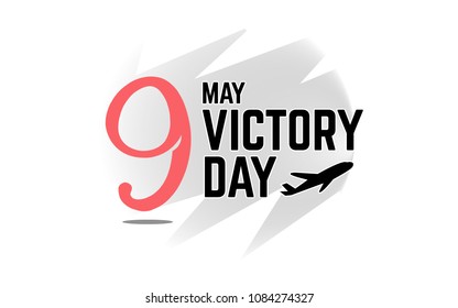 Background illustrator happy may victory day 2018 airplane