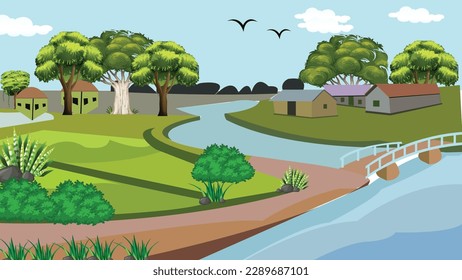 Hintergrundbild für Animation, Dorfhintergrund