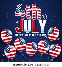 Background image for 4th July Independence Day in the United States,Banner,Vector,Illustration.