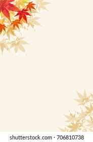 Background of the image of autumn, Japanese style image, autumn leaves design, natural design, vector data