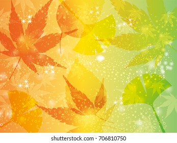 Background of the image of autumn, Japanese style image, autumn leaves design, natural design, vector data