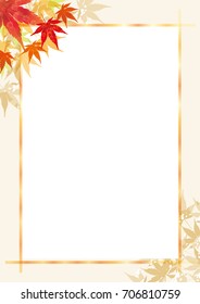 Background of the image of autumn, Japanese style image, autumn leaves design, natural design, vector data