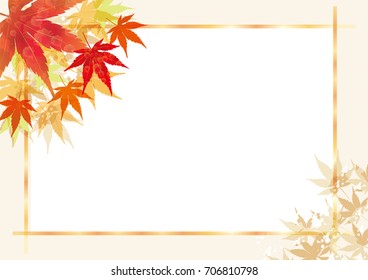 Background of the image of autumn, Japanese style image, autumn leaves design, natural design, vector data