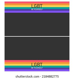 Background image, banner, illustration, template, has six colors, red, orange, yellow, green, blue, purple with word and black background
