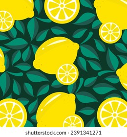 Background image: Beautiful, colorful lemon pattern wallpaper.