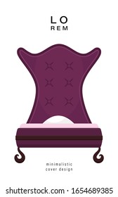 Fondo con la imagen de una cama. Adecuado para portada de revista, impresión exterior, anuncios y decoración en la industria de la belleza. Ilustración vectorial.