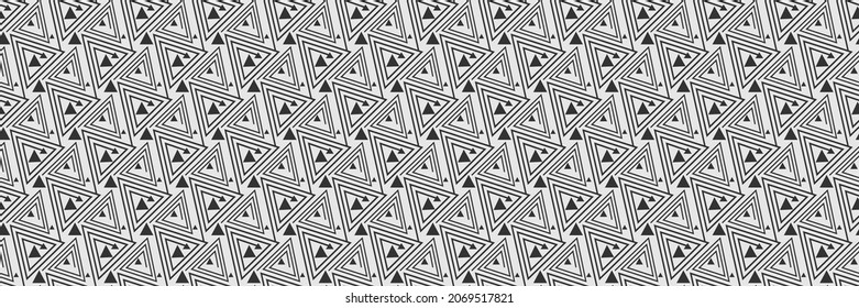 Background image with black abstract geometric ornament on white background for your design. Seamless background for wallpaper, textures. Vector illustration.