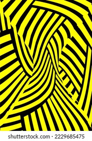 The background image is black and yellow, using alternating lines to create an image. used in graphics