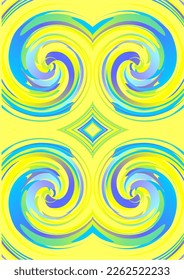 The background image is blue and yellow, using alternating lines to create an image. used in graphics