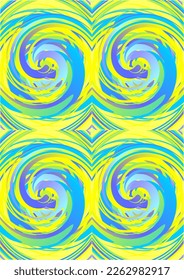 The background image is blue and yellow, using alternating lines to create an image. used in graphics