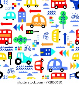 Background with the image of cars in different colors.