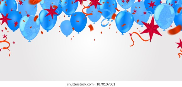 Background image for celebrating blue balloons and anniversaries, use in New Year, use as postcards to make greeting cards.