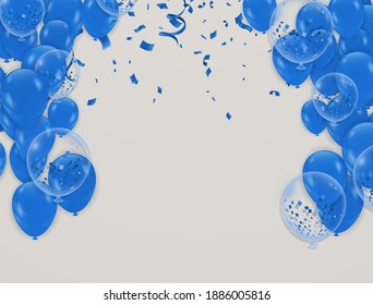 Background image for celebrating blue balloons and anniversaries, use in New Year, use as postcards to make greeting cards.