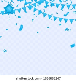 Background image for celebrating blue balloons and anniversaries, use in New Year, use as postcards to make greeting cards.