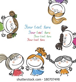  background with the image of cheerful girls