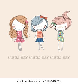  background with the image of cheerful girls