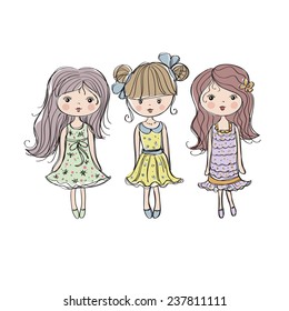  background with the image of cheerful girls 