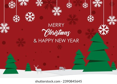 Background image for Christmas and New Year. Red background for Christmas. Vector image