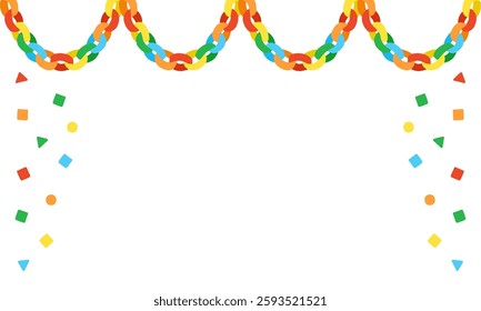 Background image of colorful paper ring chain