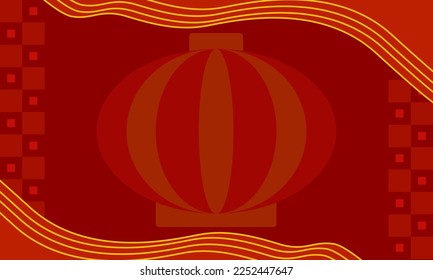 background image composed of a pattern of dark red squares and a large lantern in the middle of the image.