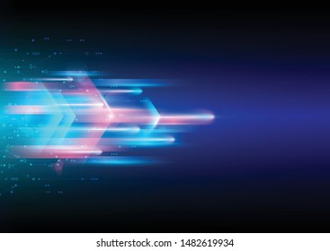 Background image of connection technology and high speed movement. Blue abstract background. Vector template for design.