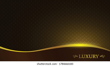Das Hintergrundbild von dunkelbrauner Farbe, mit Diamanten, geteilt durch goldene Linien, verleiht Eleganz.