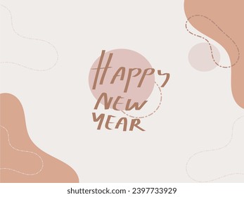 Imagen de fondo de estilo minimalista, marrón pastel, Año Nuevo Feliz.