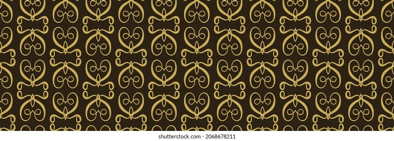 Background image with decorative ethnic pattern on black background for your design. Seamless background for wallpaper, textures. Vector illustration.