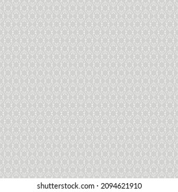 Imagen de fondo con adorno floral decorativo de color blanco sobre fondo gris para sus proyectos de diseño, patrón sin fisuras, texturas de papel pintado con diseño plano. Ilustración del vector