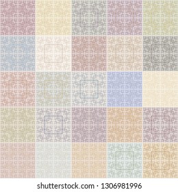 Background image designed using repeated squares of various colors.
Fashion, house interior, wrapping design. Vector illustration.