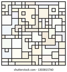 Background image designed using various color squares. Background for fabric, textile, wrapping design. Vector illustration.