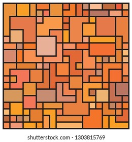 Background image designed using various color squares. Background for fabric, textile, wrapping design. Vector illustration.