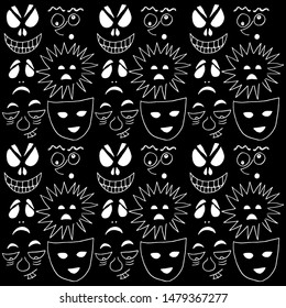 Background image from different expressions of monsters.