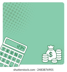 Background image with dollar calculators and pockets of money. Money. Calculations. Dollar. Business. Finance