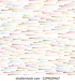Background image of dots that change color and move horizontally. Fashion design and house interior design. Selectable by horizontal line. Vector illustration.