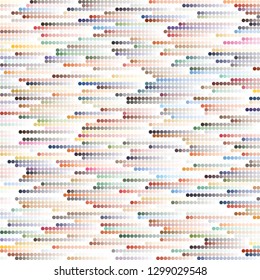 Background image of dots that change color and move horizontally. Fashion design and house interior design. Selectable by horizontal line. Vector illustration.