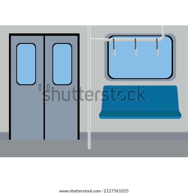 Background\
image of an empty subway car, flat\
vector