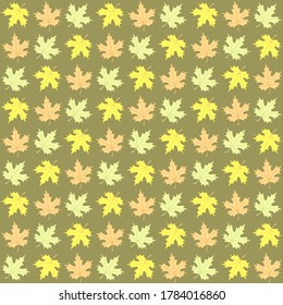 Background image of falling, yellowed and reddened maple leaves.
