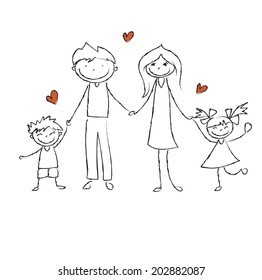 Little Kids Holding Hands Stock Vector (Royalty Free) 715109197 ...