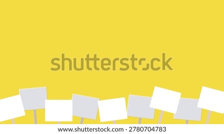 Background image featuring a row of blank message boards