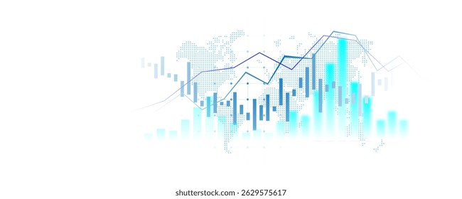 Imagem de fundo da análise financeira, mercado de ações, negociação financeira e bolsa de valores