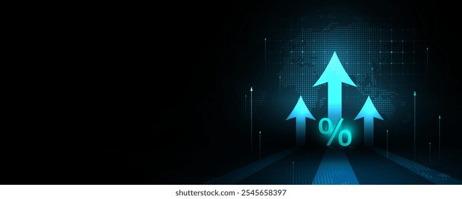 Antecedentes Imagen de gráficas financieras, porcentajes de altibajos del negocio de marketing.