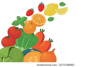 Background image of fruits and vegetables.