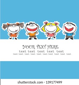 background with the image of funny kids