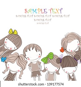 background with the image of funny kids