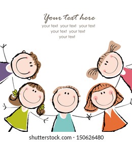 background with the image of funny kids